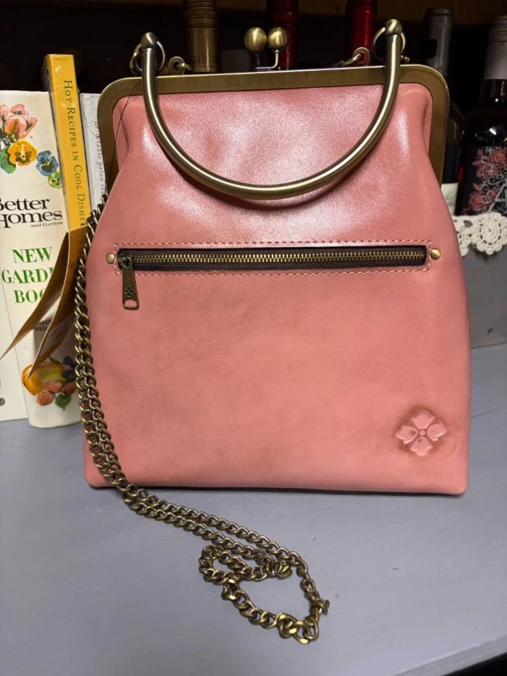 Patricia Nash Hand tooled Leather Kisslock Satchel